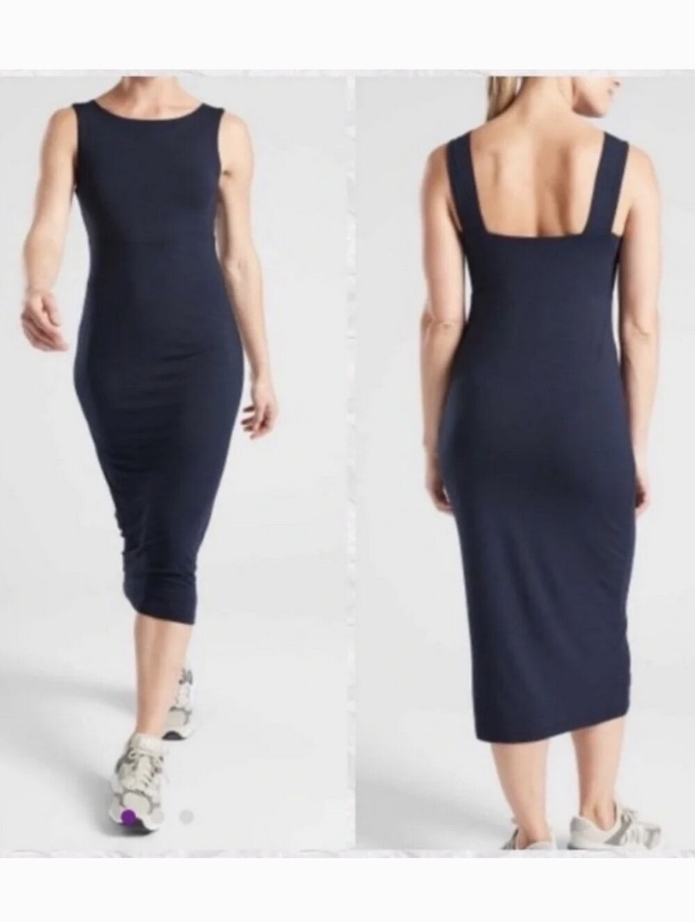 NWT Athleta Santorini Navy Blue Midi Dress